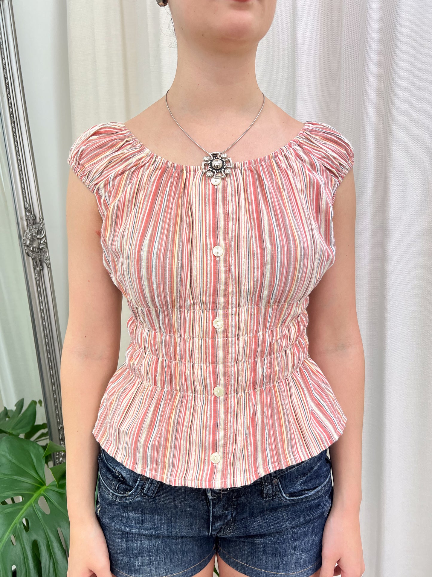 Candy Stripe Milkmaid Top