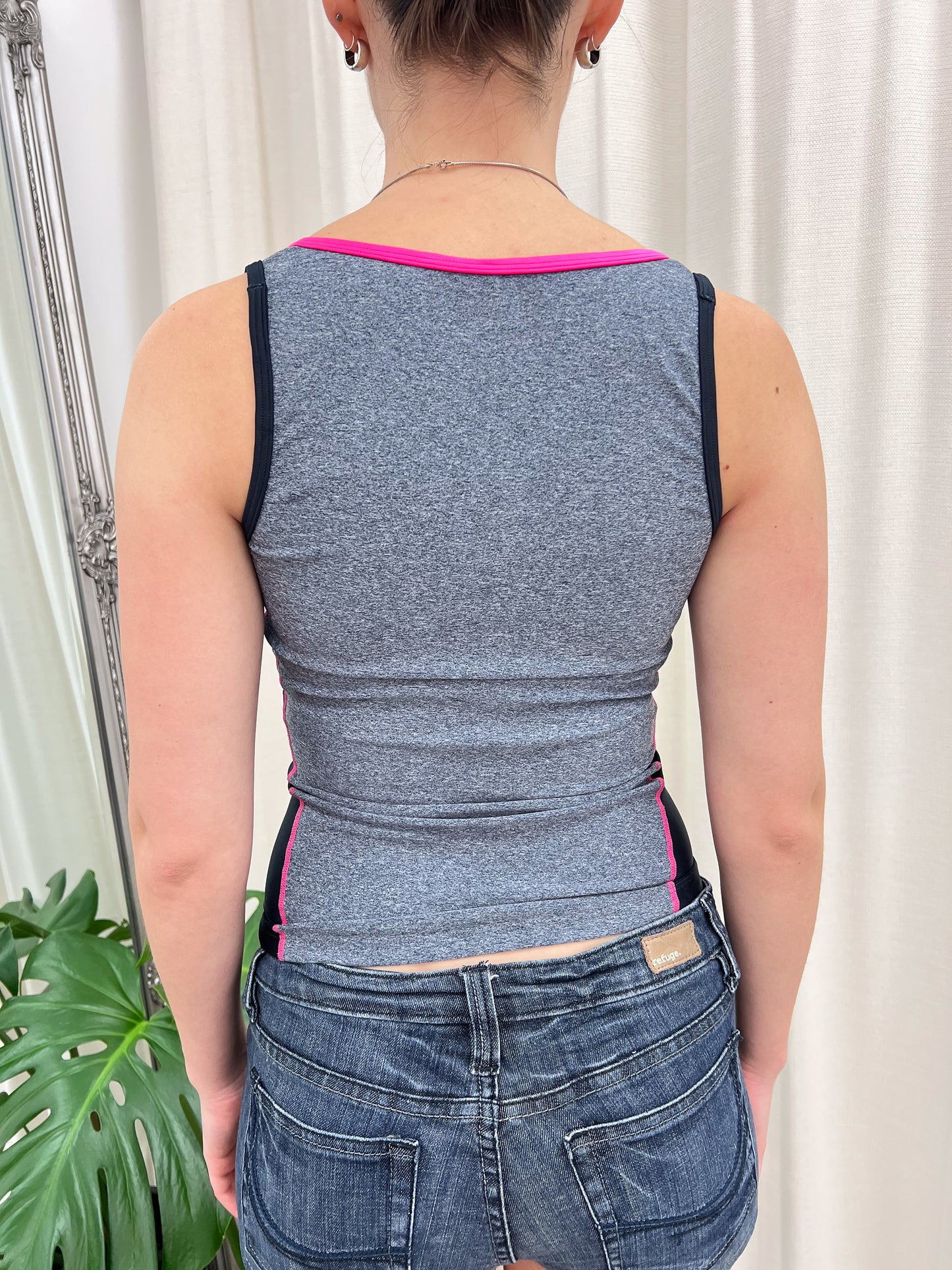 Grey & Pink Sports Tank