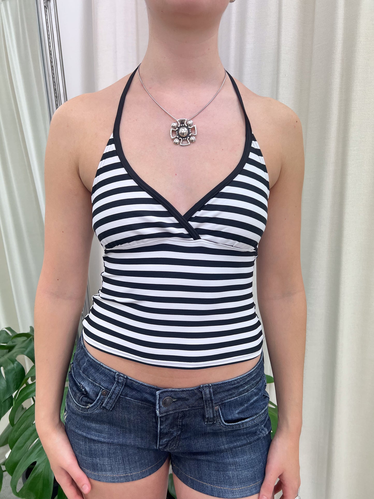 Black & White Striped Tankini