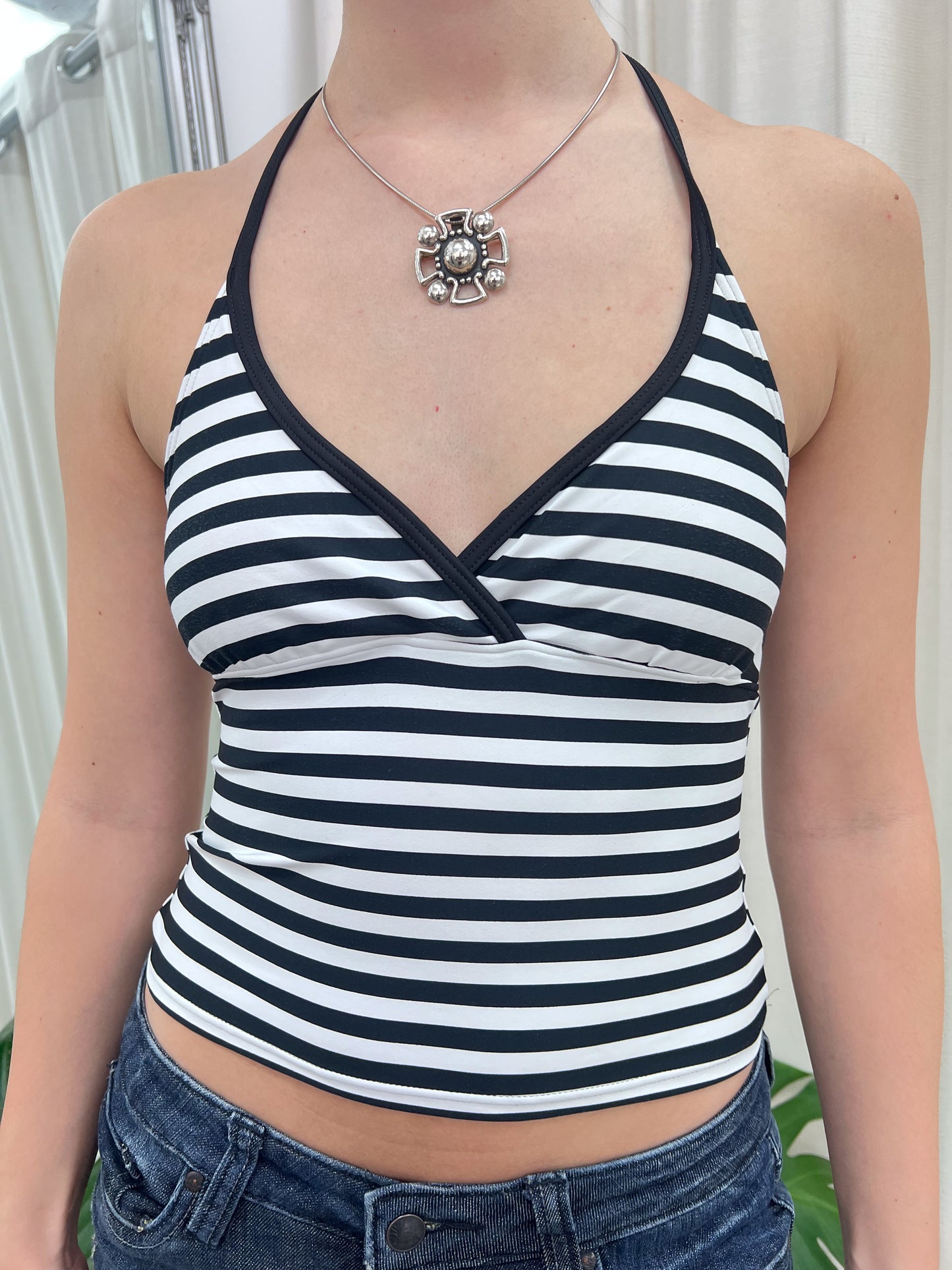 Black & White Striped Tankini