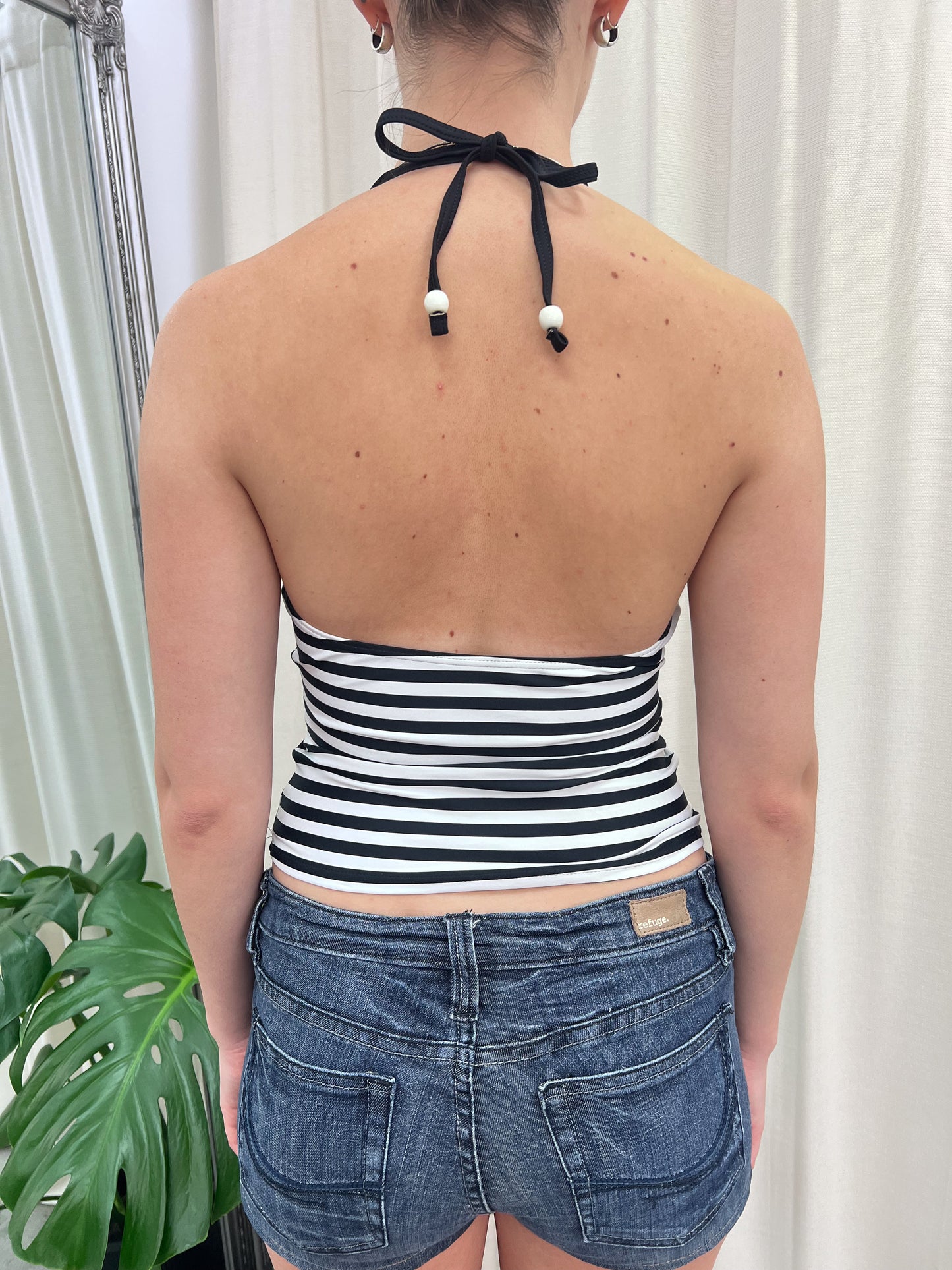 Black & White Striped Tankini