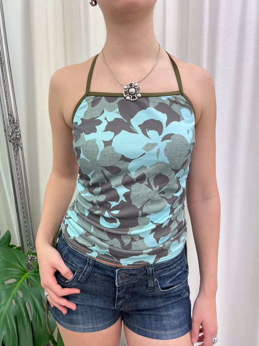 Green Floral Tankini