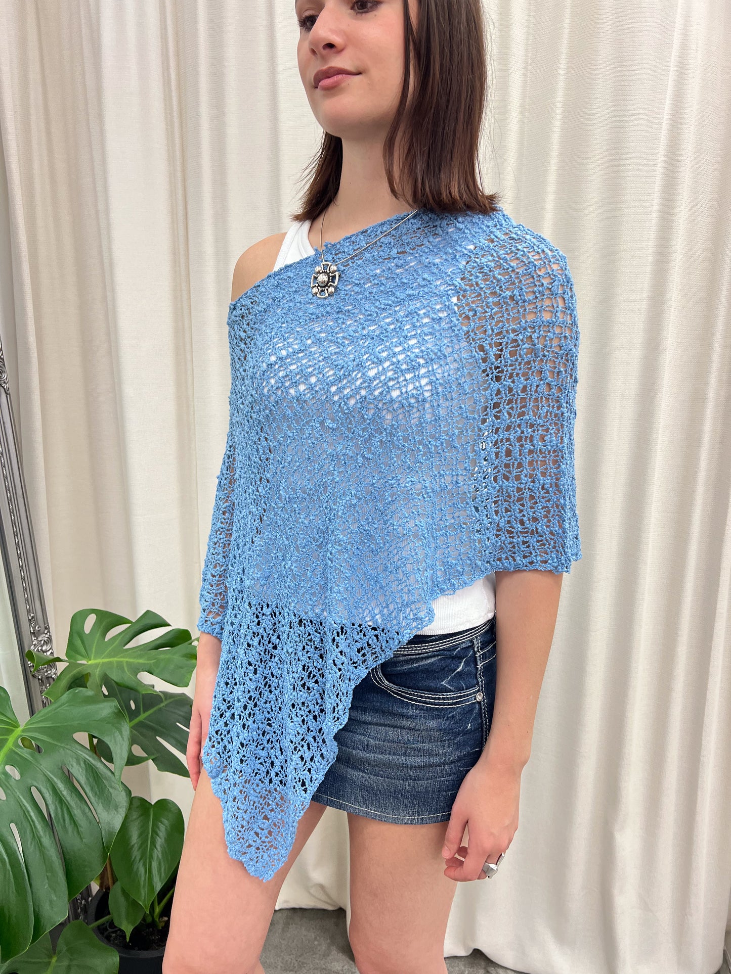 Festival Poncho - Sky Blue