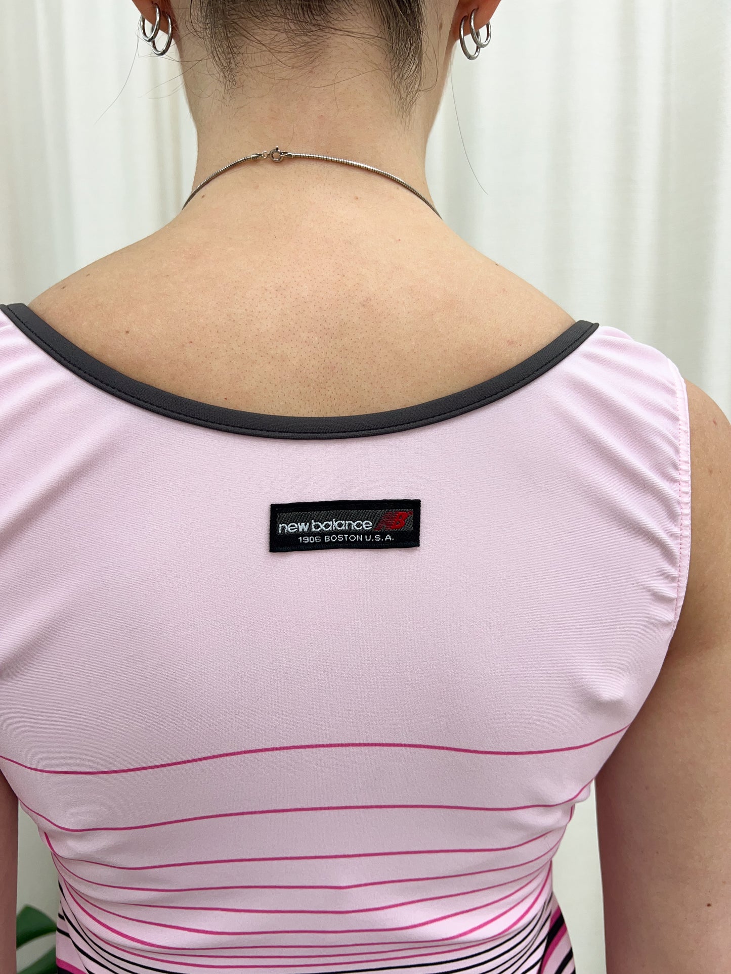 Pink Stripe New Balance Sports Tank - Size Small