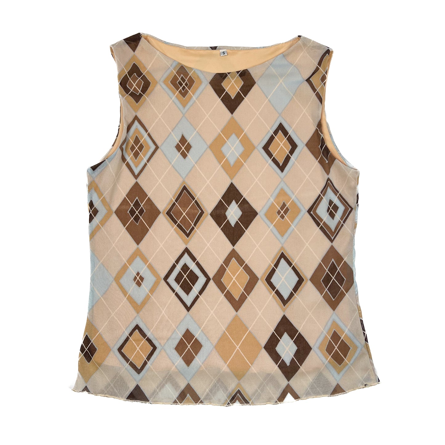 Cameron Mesh Tank / Argyle Check