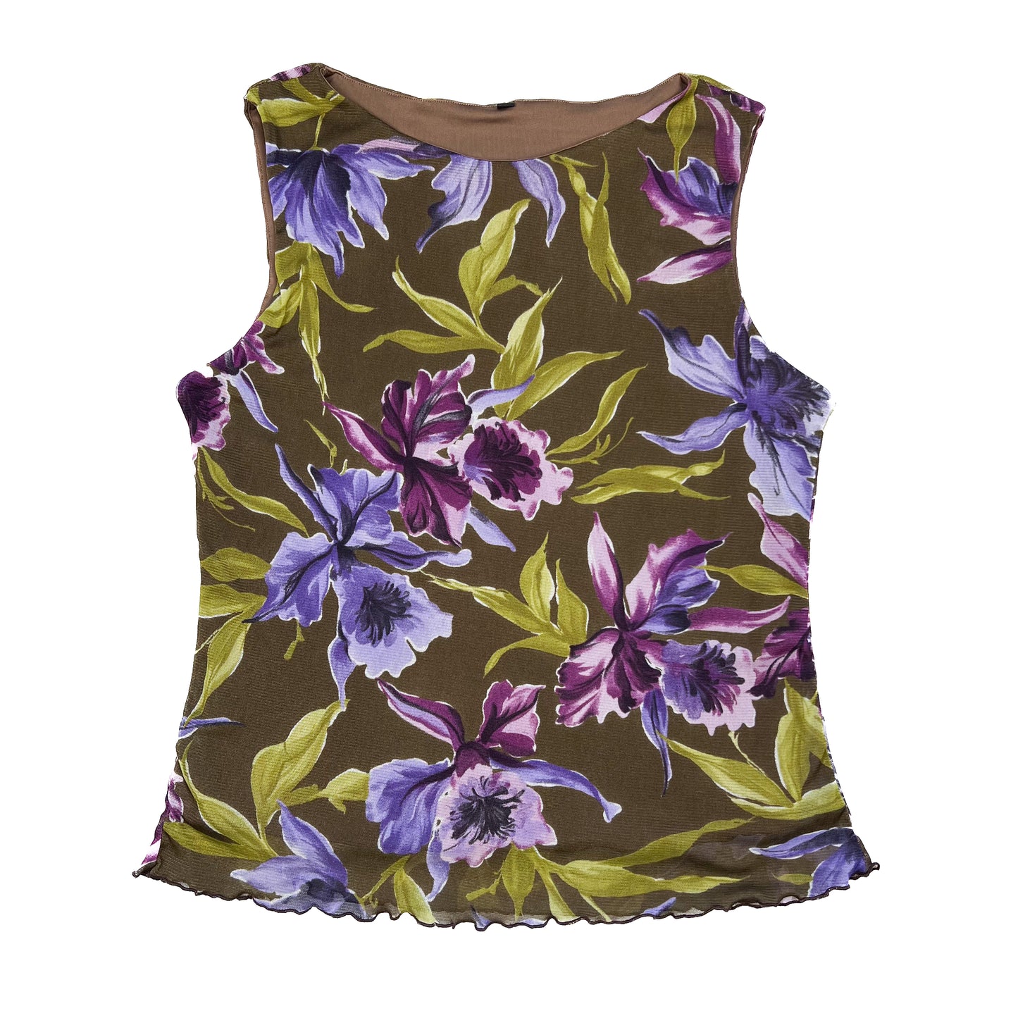 Cameron Mesh Tank / Khaki Floral