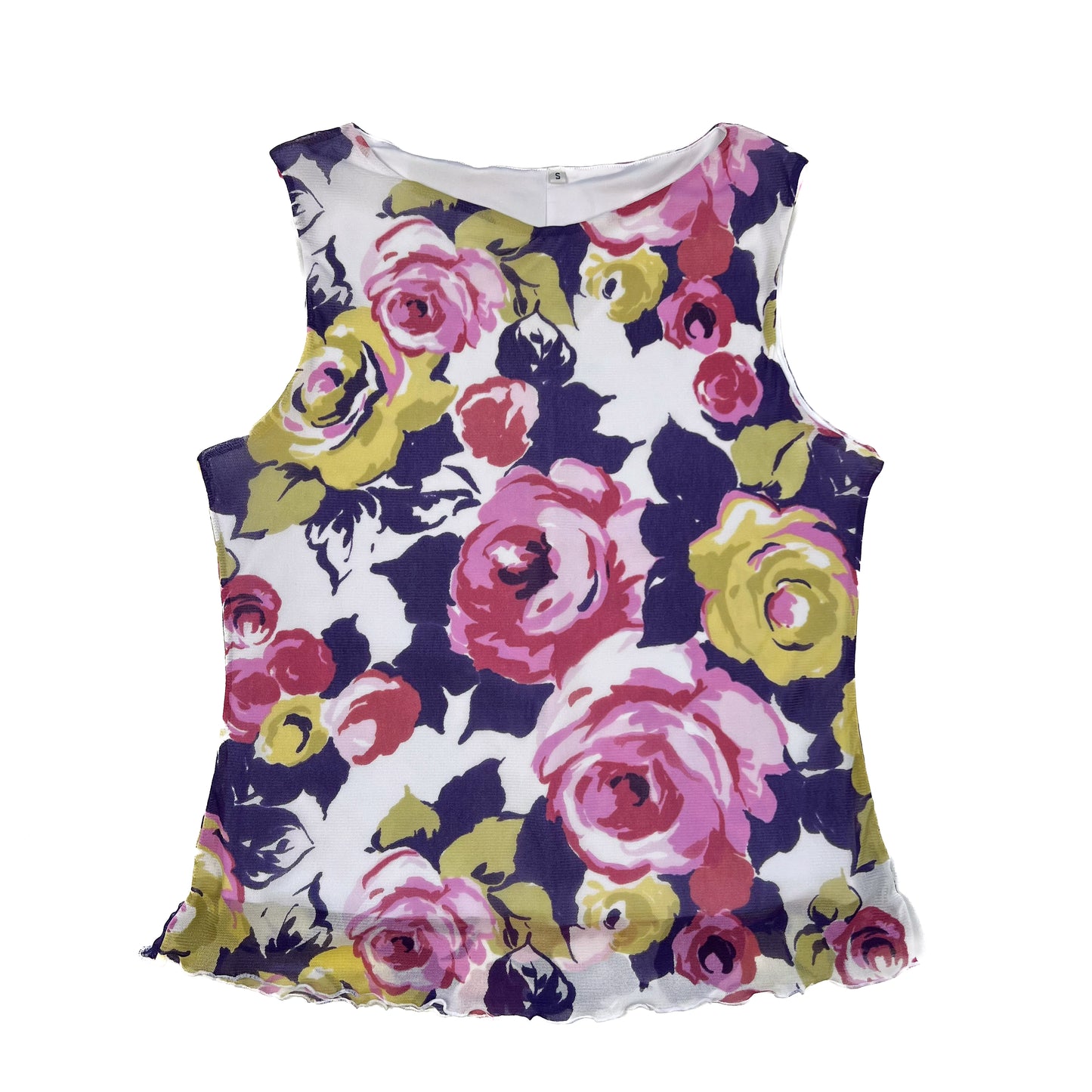 Cameron Mesh Tank / White Floral