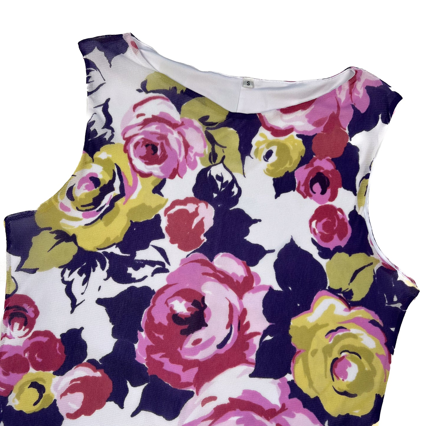 Cameron Mesh Tank / White Floral