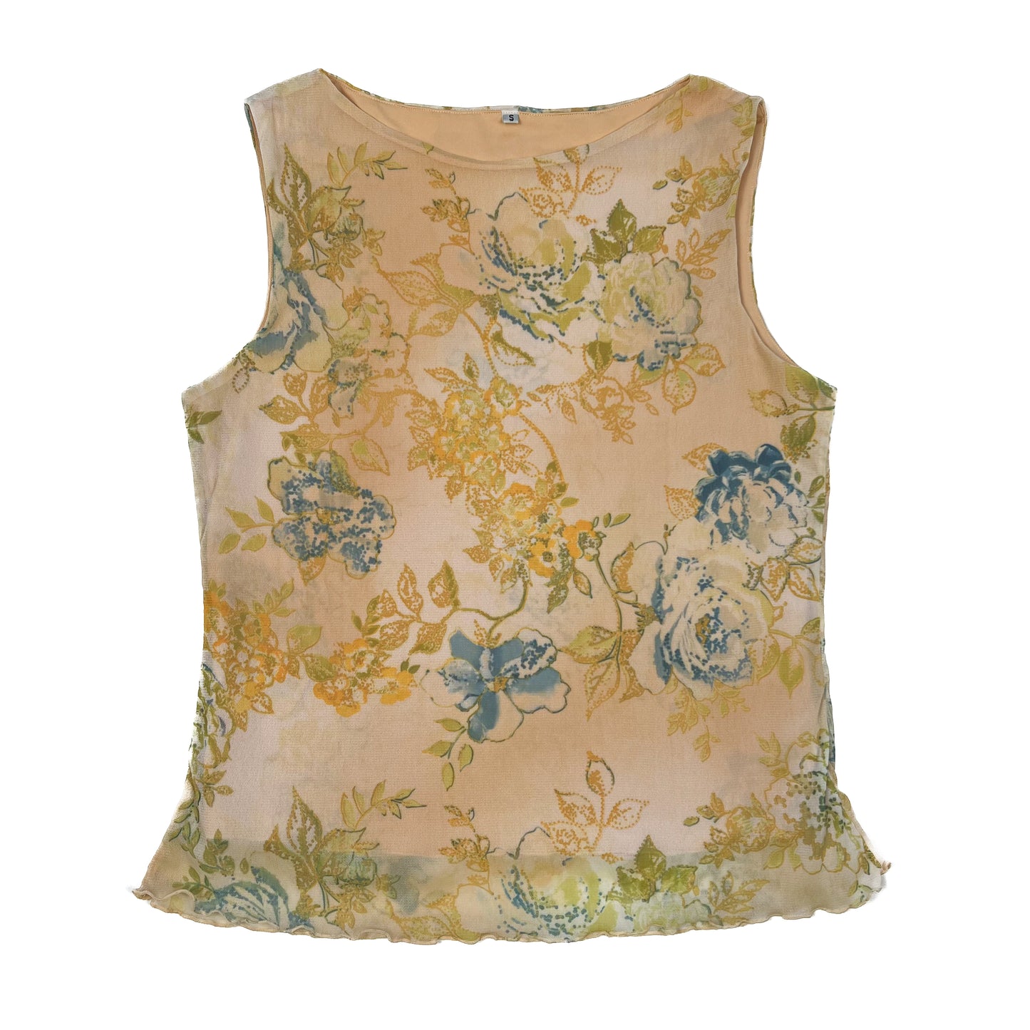 Cameron Mesh Tank / Yellow Floral