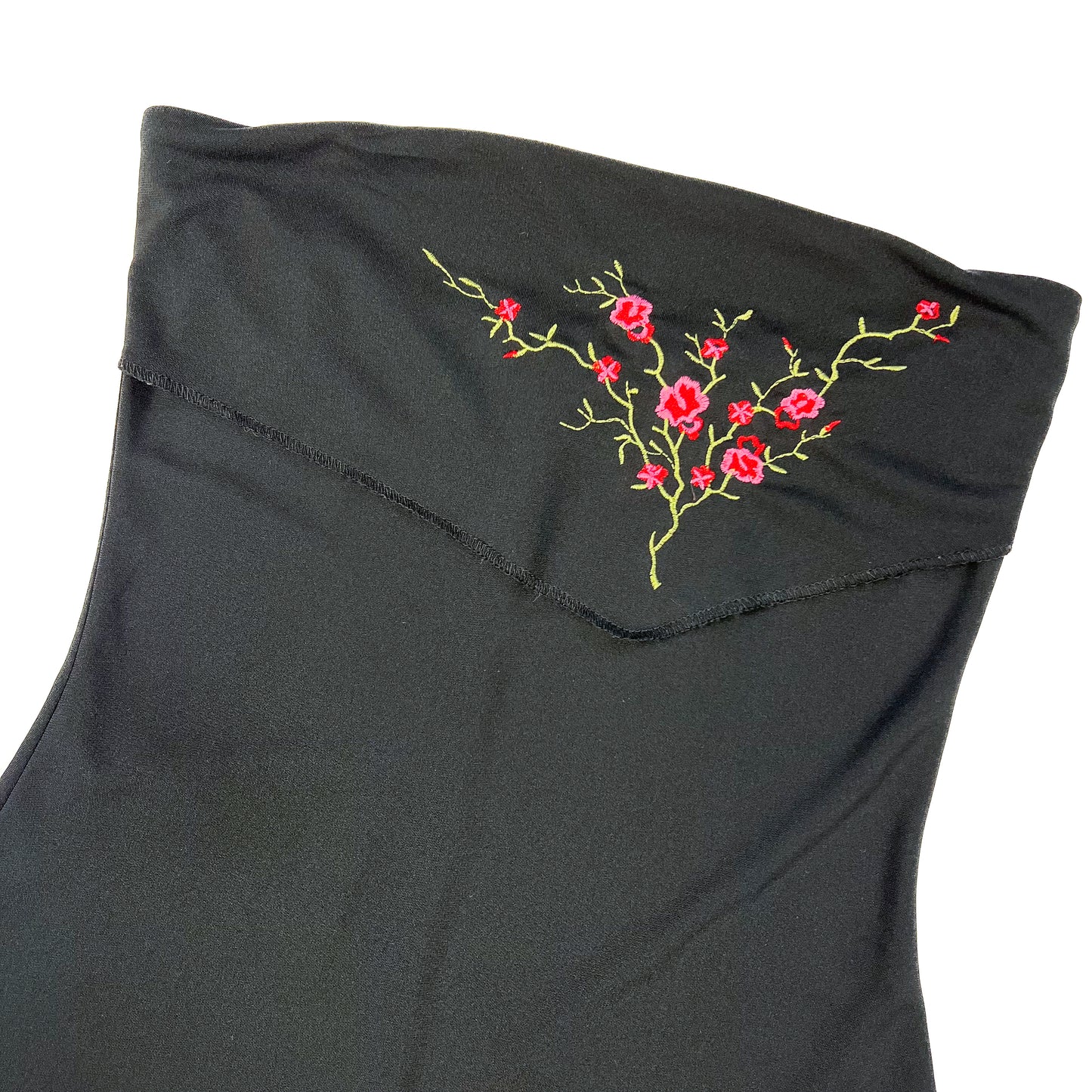 Black Embroidered Tube Top