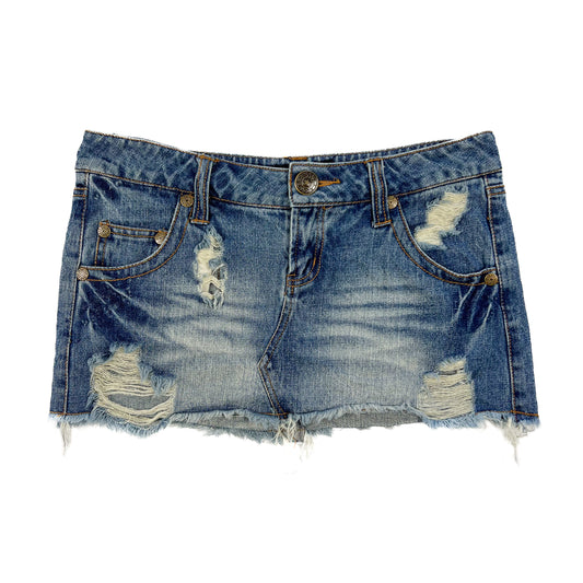 Blue Denim Mini Skirt