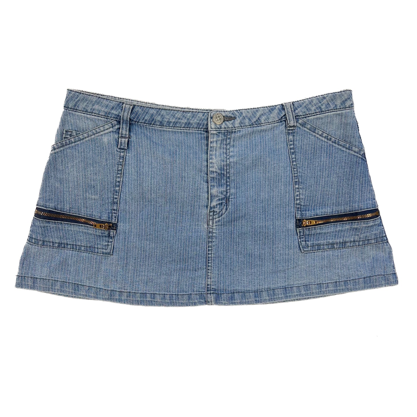 Pinstripe Denim Mini Skirt